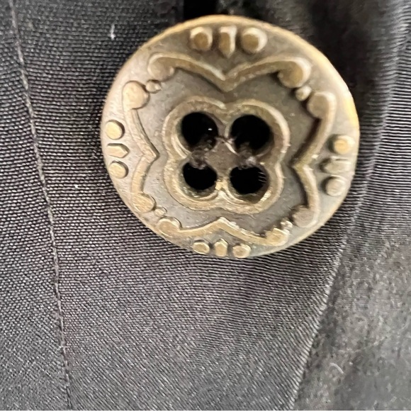 BLACK SILK BUTTON DOWN VINTAGE TUNIC TOP SIZE 20 2X DESIGNER JACQUELINE FERRAR - Picture 3 of 7